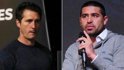 Guillermo Barros Schelotto (Vélez) y Juan Román Riquelme (Boca)