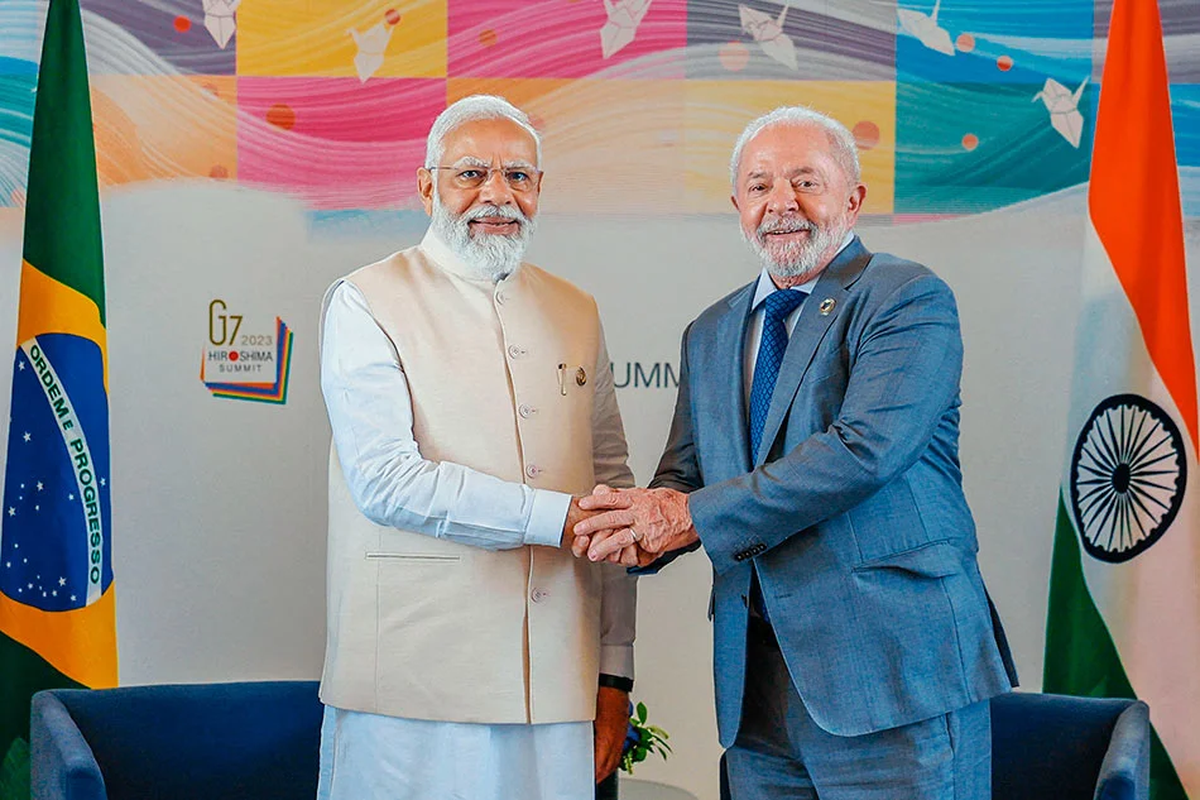 Modi (India) y Lula (Brasil) del BRICS. Modi (India) y Lula (Brasil) del BRICS.