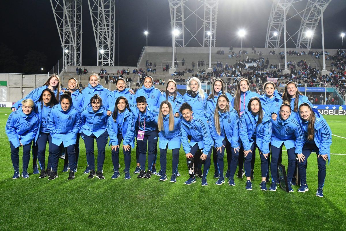 La Selección Argentina antes del encuentro contra Perú