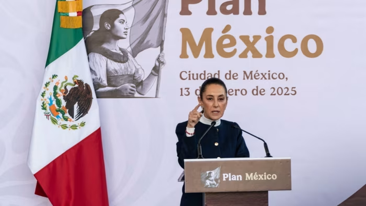 Claudia Sheinbaum habla durante una conferencia de prensa en el Museo Nacional de Antropología en la Ciudad de México el lunes © Stephania Corpi/Bloomberg Claudia Sheinbaum habla durante una conferencia de prensa en el Museo Nacional de Antropología en la Ciudad de México el lunes © Stephania Corpi/Bloomberg