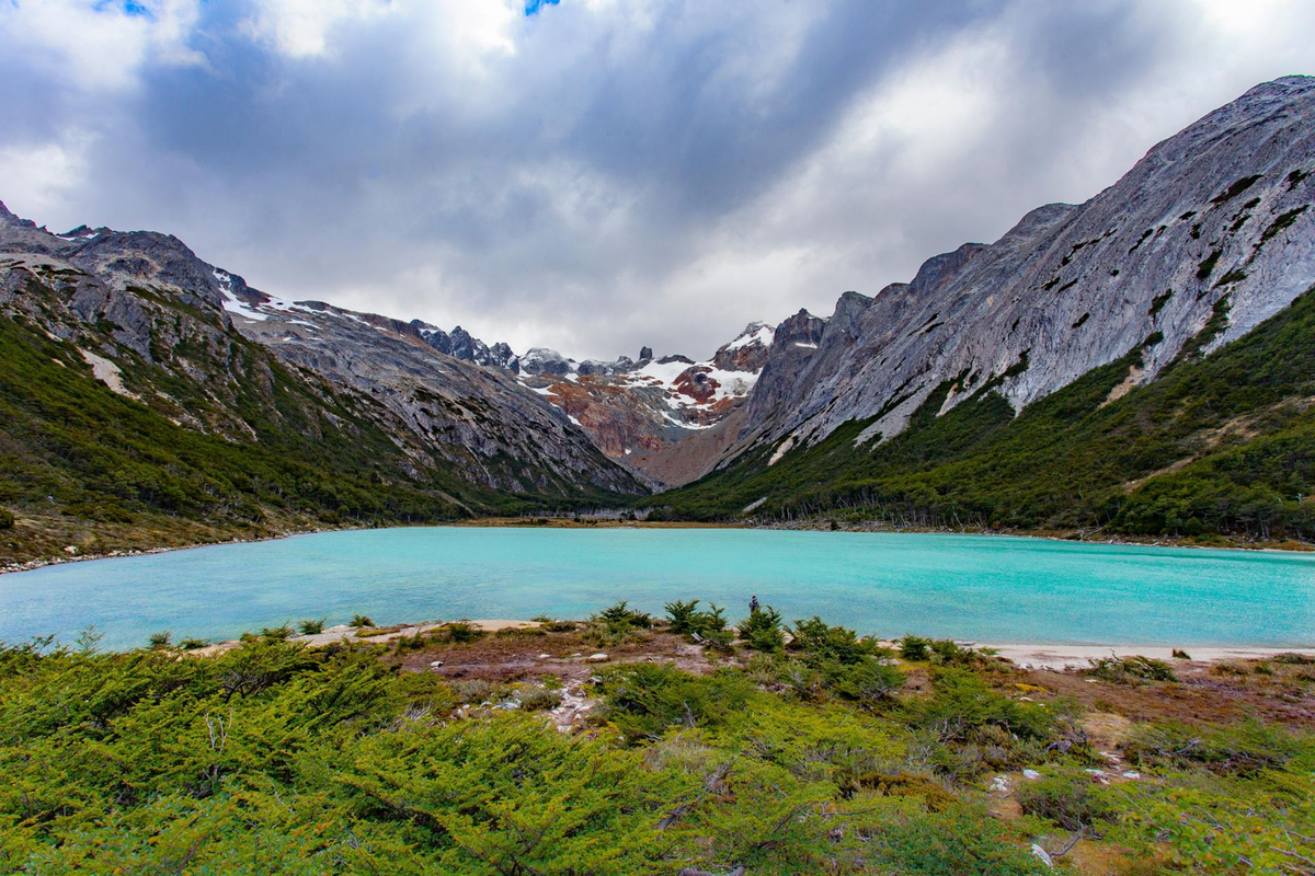 El increíble color del agua de la Laguna Esmeralda.