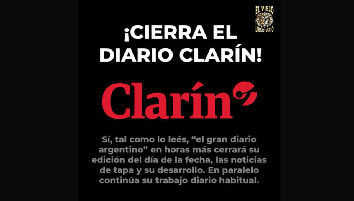 Un libertario hizo esta imagen que Javier Milei retuiteó y se desencadenó una vez más la pelea entre Clarín y el Gobierno. Un libertario hizo esta imagen que Javier Milei retuiteó y se desencadenó una vez más la pelea entre Clarín y el Gobierno.