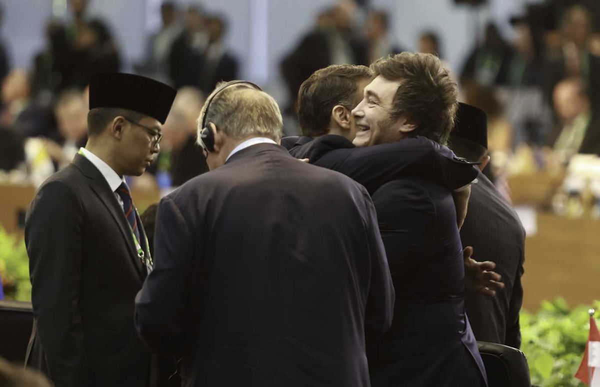 Emmanuel Macron y Javier Milei. FOTO: G20/NA Emmanuel Macron y Javier Milei. FOTO: G20/NA