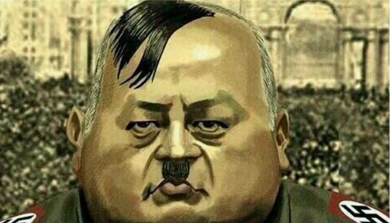 Diosdado Cabello en una caricatura onda Adolf Hitler: Opositores que ahora deben convivir con él porque todos están bajo el paraguas de Donald Trump. Diosdado Cabello en una caricatura onda Adolf Hitler: Opositores que ahora deben convivir con él porque todos están bajo el paraguas de Donald Trump.
