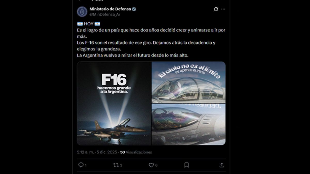 Posteo del Ministerio de Defensa. Posteo del Ministerio de Defensa.