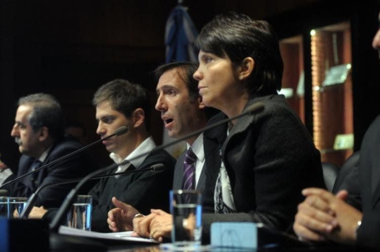 El equipo económico de Cristina Fernández, hoy en conferencia de prensa