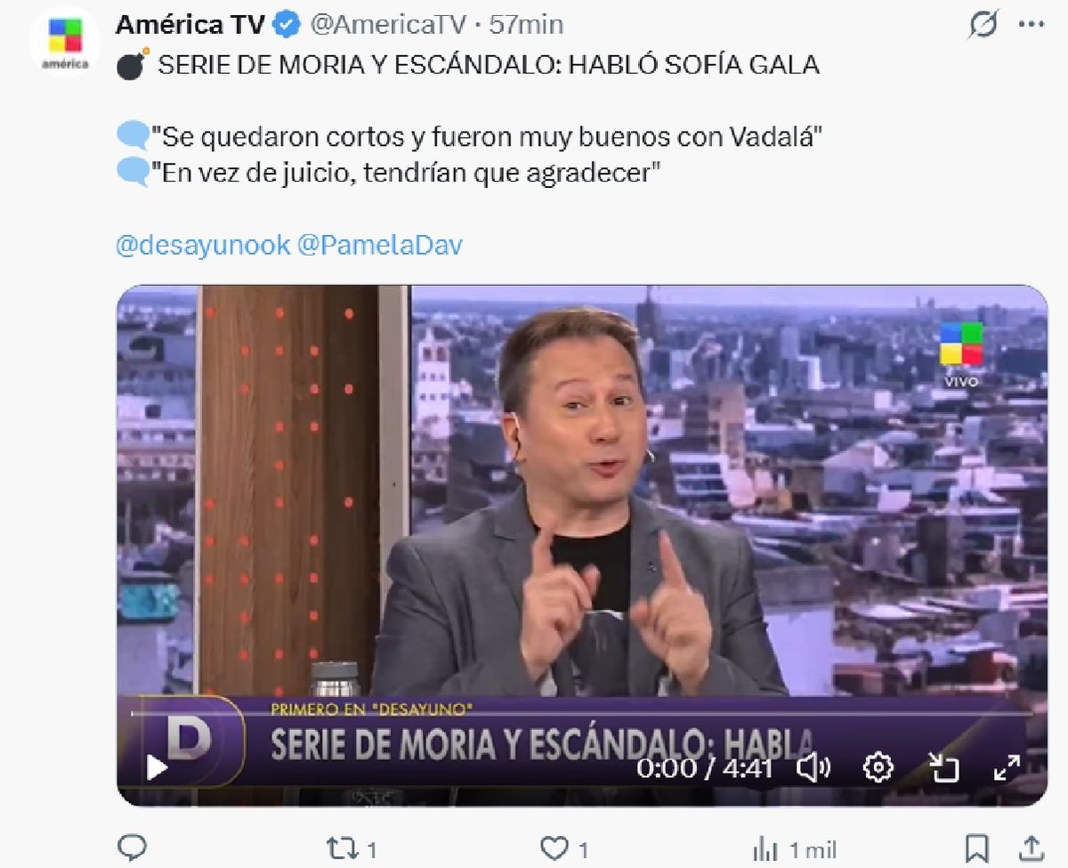 Sofía Gala salió con los tapones de punta luego de los dichos de la hija de Luis Vadalá. Sofía Gala salió con los tapones de punta luego de los dichos de la hija de Luis Vadalá.