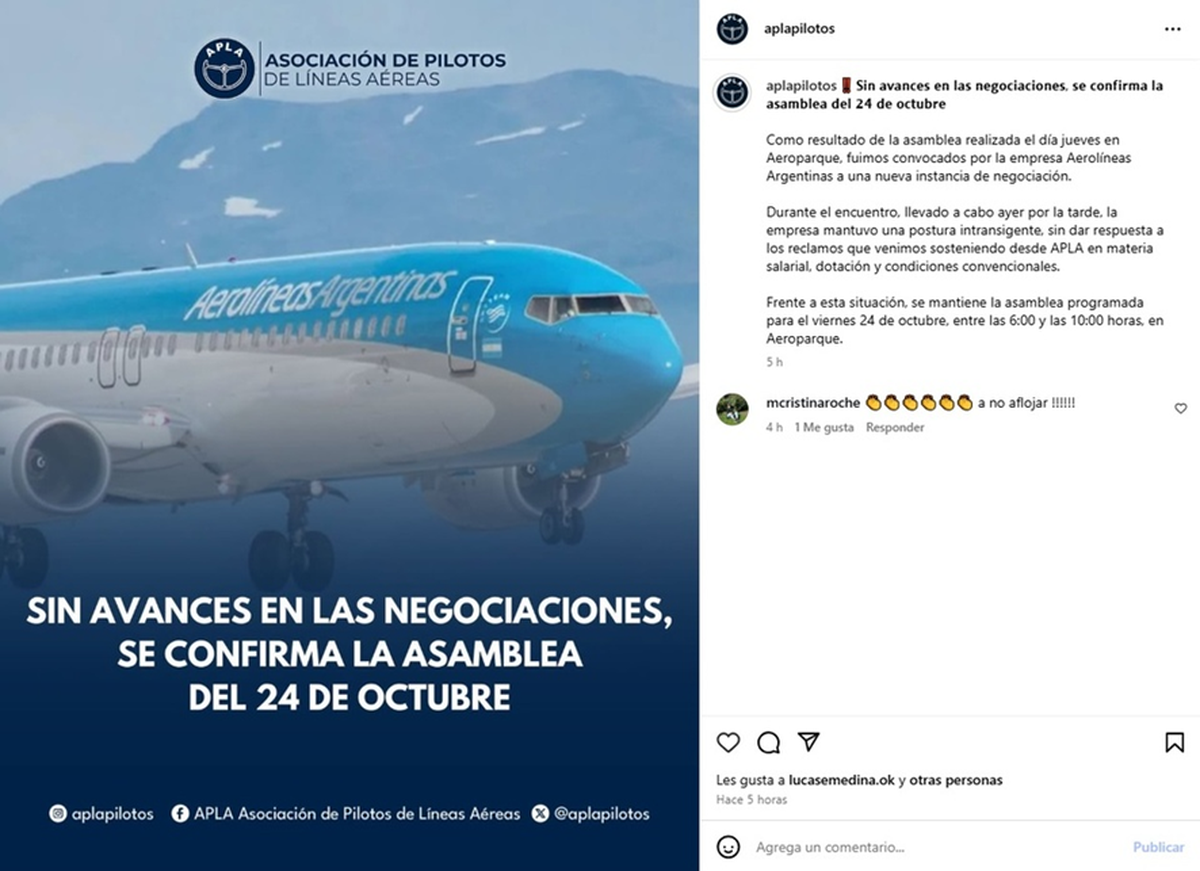 Los vuelos de Aerolíneas Argentinas se verán afectados el 24/10 Los vuelos de Aerolíneas Argentinas se verán afectados el 24/10