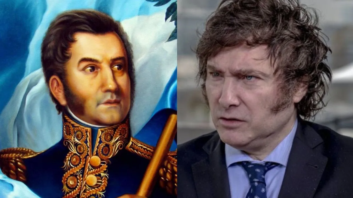 José de San Martín y Javier Milei José de San Martín y Javier Milei
