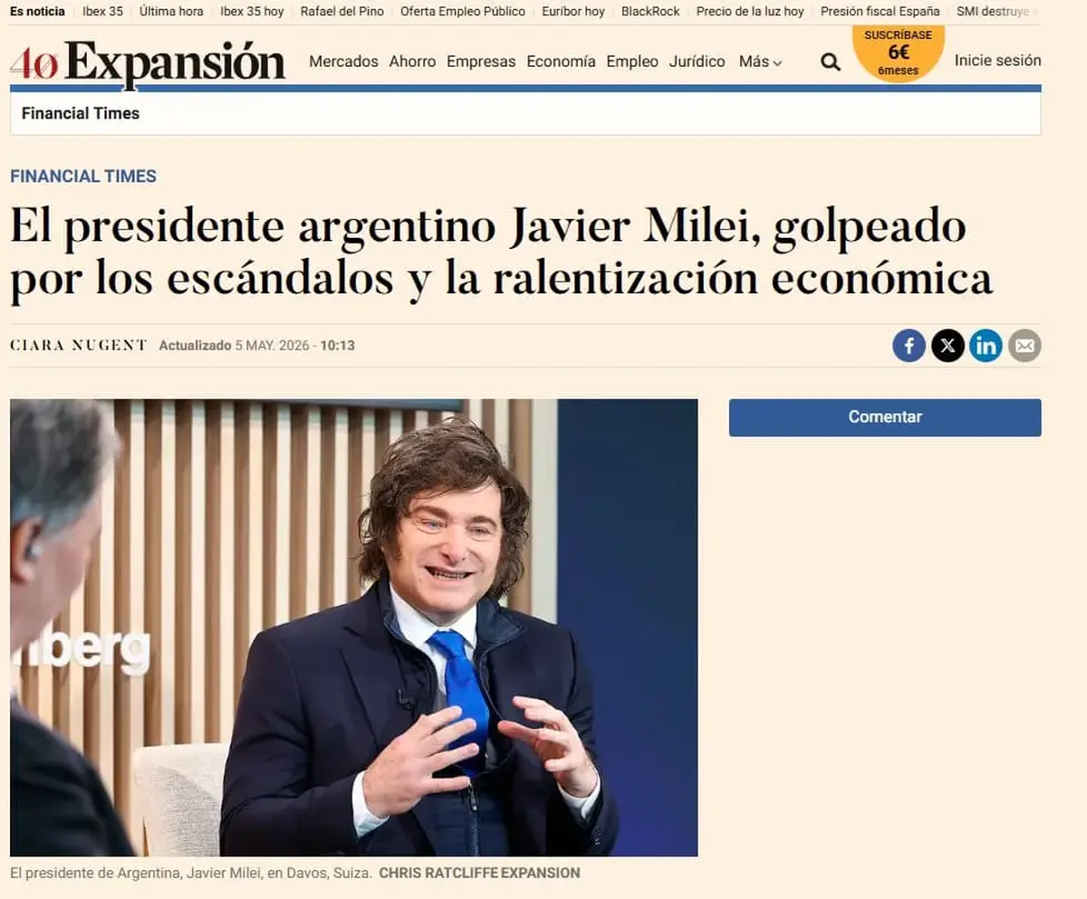 El Financial Times y su artículo sobre el impacto del caso Adorni en la imagen de Javier Milei. El Financial Times y su artículo sobre el impacto del caso Adorni en la imagen de Javier Milei.