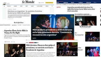 Javier Milei en la portada de los principales diarios del mundo. Javier Milei en la portada de los principales diarios del mundo.