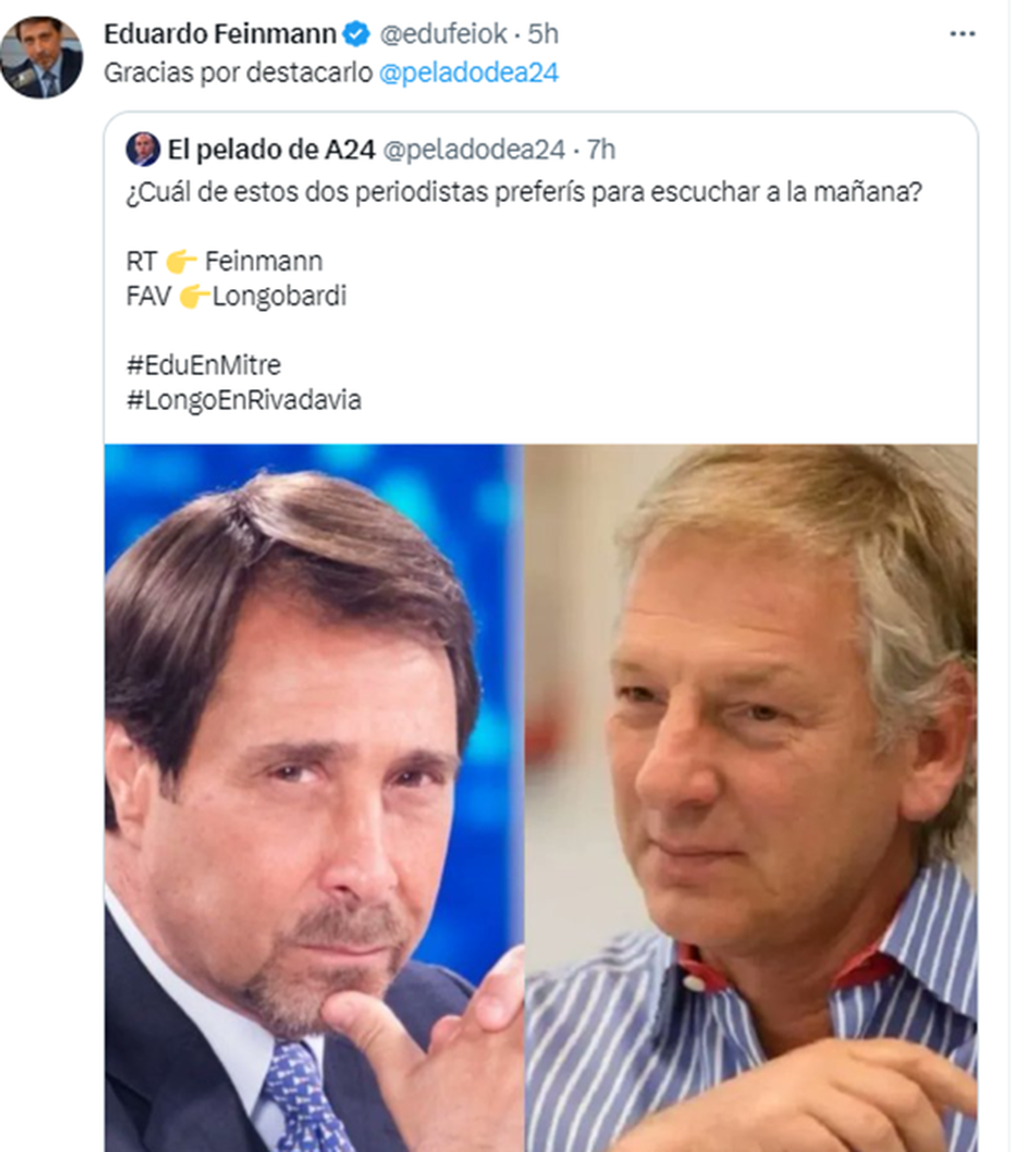 Feinmann es más que consciente de que la competencia con Longobardi, ahora en Rivadavia, será más intensa.