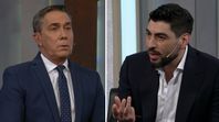 Facundo Moyano y Rodolfo Barili se cruzaron fuerte en vivo. Una repregunta puso tan incómodo al sindicalista que la entrevista se puso picantísima en segundos. Foto: Captura Telefe