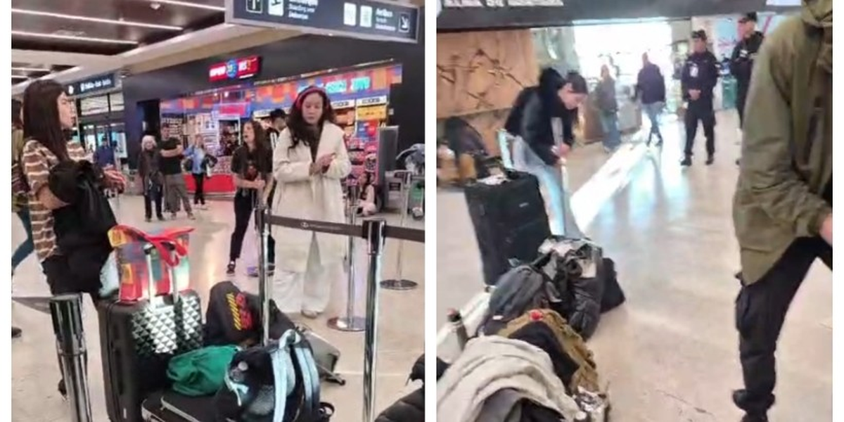 Pasajeros de Flybondi reclaman en el aeropuerto de Bariloche, donde algunos están varados desde hace tres días... Foto tomada del sitio 'Bariloche 2000'. Pasajeros de Flybondi reclaman en el aeropuerto de Bariloche, donde algunos están varados desde hace tres días... Foto tomada del sitio 'Bariloche 2000'.