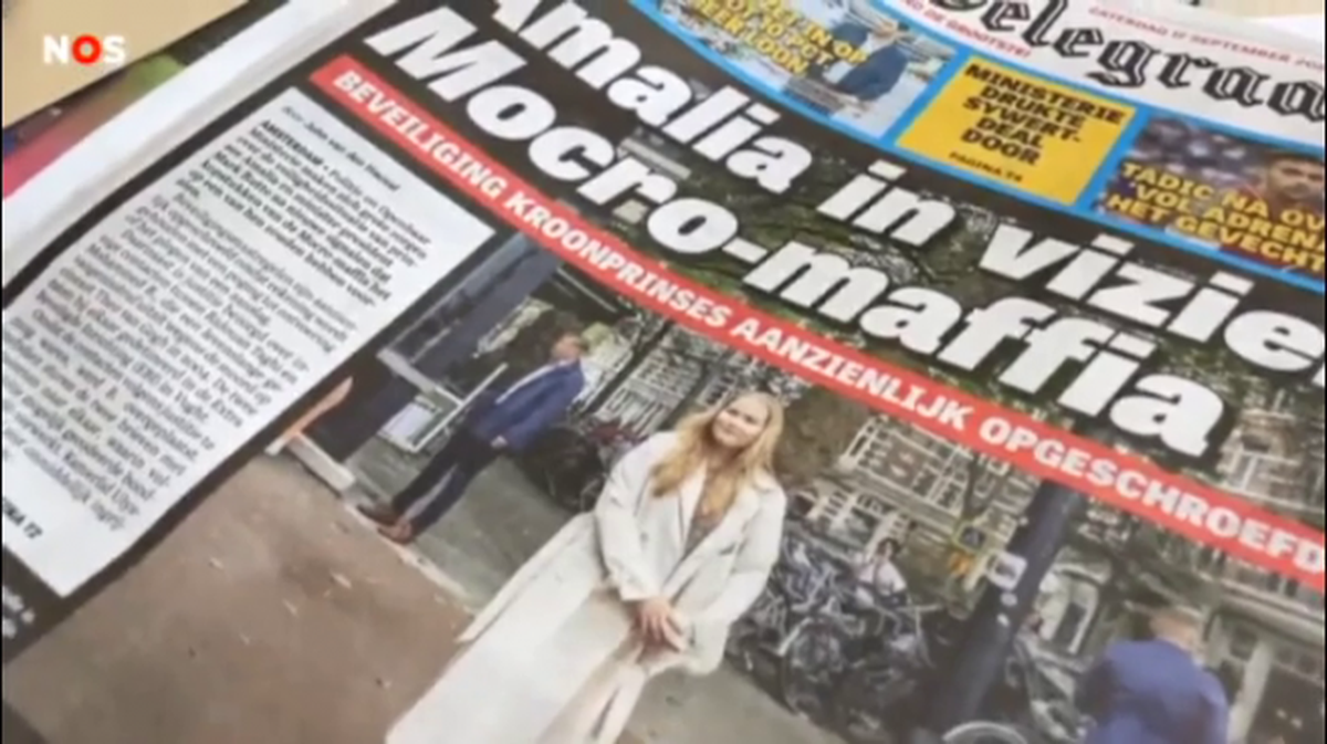 Portada de la prensa neerlandesa sobre las amenazas de la Macro Mafia a la familia real.