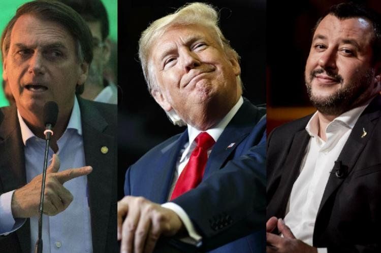 Jair Bolsonaro, Donald Trump y Matteo Salvini.