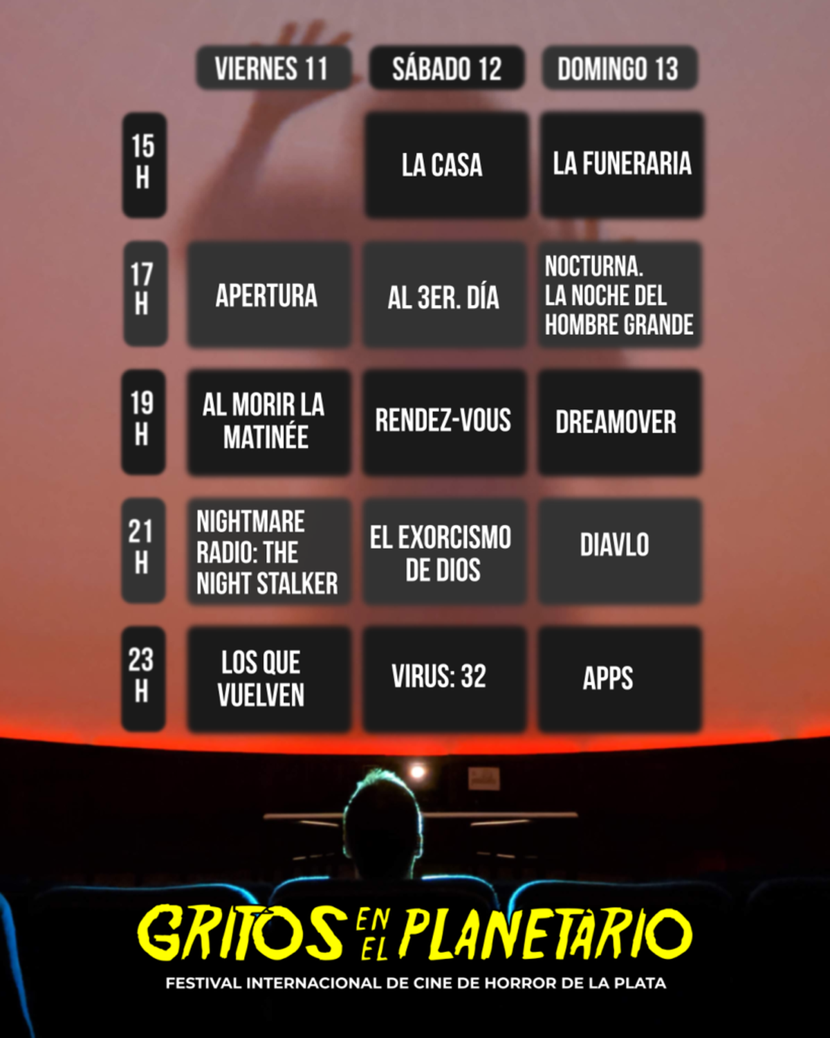 Cronograma del festival.