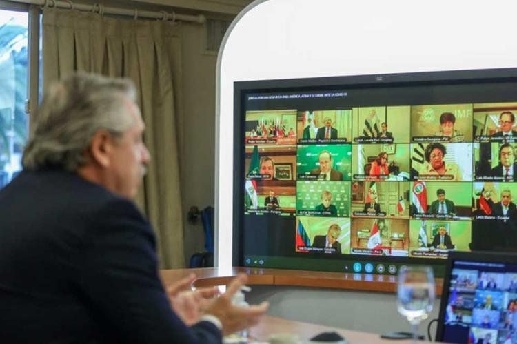 Alberto F. participó de una videoconferencia con los principales líderes de América Latina y el Caribe y España.