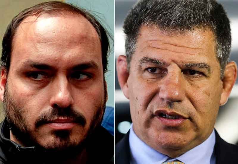 Carlos Bolsonaro (izq.) y Gustavo Bebianno.