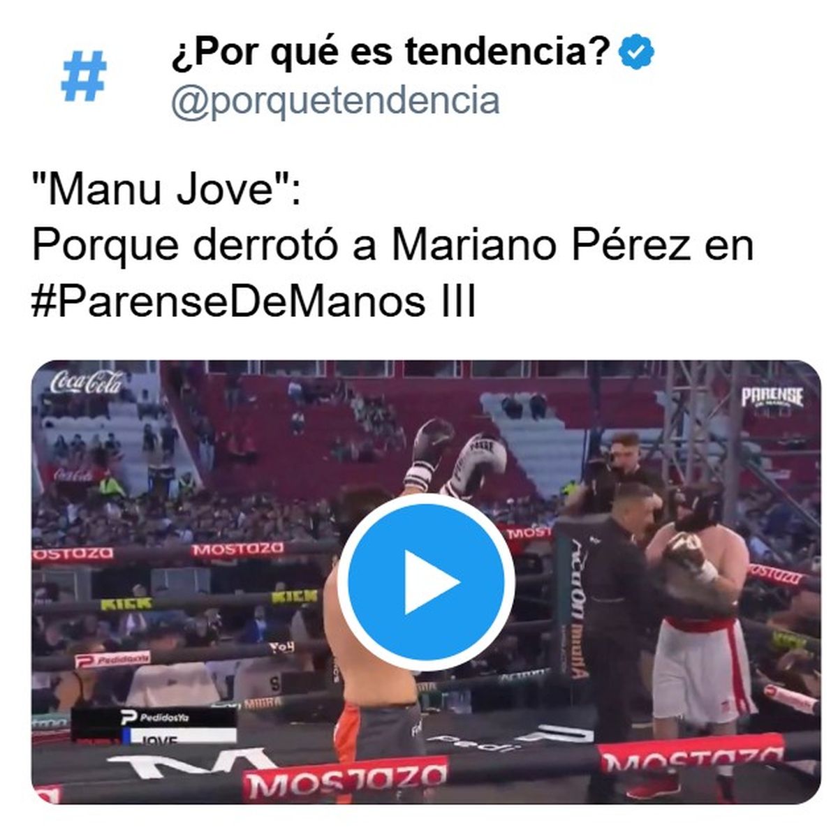 Manu Jove dominó a Mariano Pérez y lo noqueó sin discusión. La pelea convirtió el festejo en una revancha simbólica contra el universo libertario. Manu Jove dominó a Mariano Pérez y lo noqueó sin discusión. La pelea convirtió el festejo en una revancha simbólica contra el universo libertario.