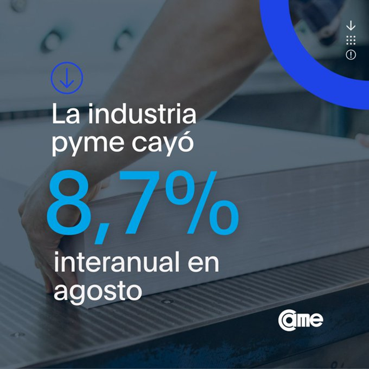 CAME denunció caída del 8.7% en las industrias pymes en 8 meses de 2024 CAME denunció caída del 8.7% en las industrias pymes en 8 meses de 2024