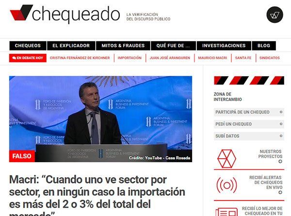 Las importaciones no parecen haber sido tan nimas, dice Chequeado.com.