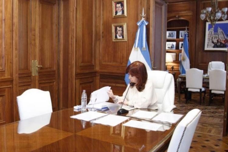 CFK durante la audiencia en la causa dólar futuro (Foto NA).