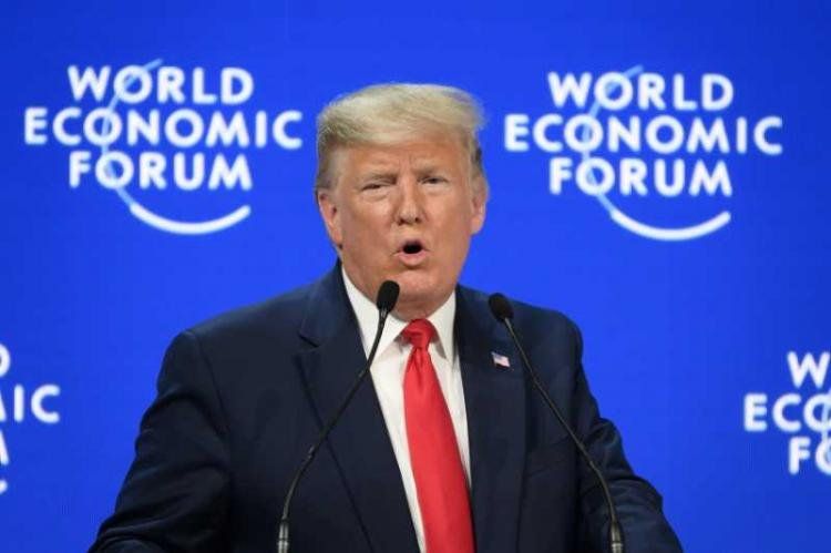 Donald Trump, presidente USA en Davos. Foto: AFP