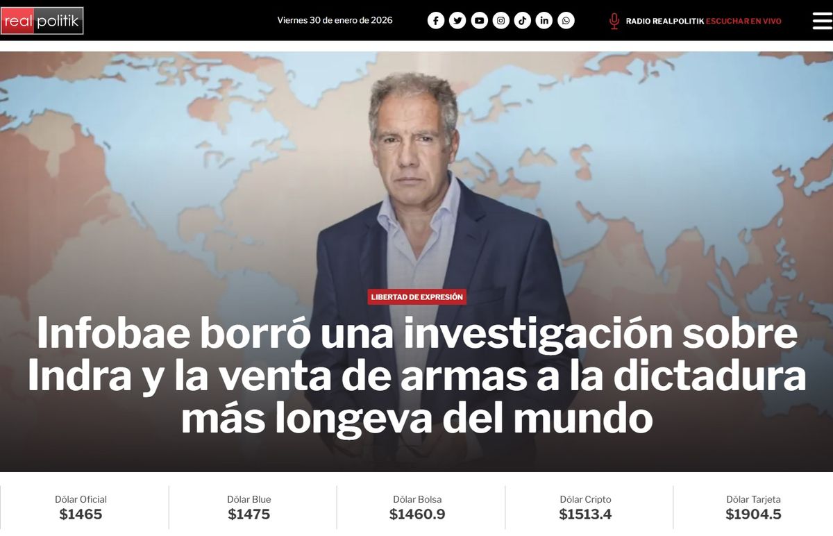 Portada de RealPolitik el viernes 30/01/2026. Portada de RealPolitik el viernes 30/01/2026.