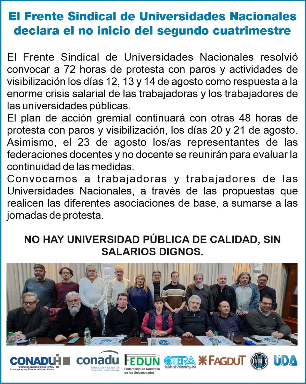 Comunicado público. Comunicado público.