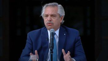 Alberto Fernández durante el acto este mediodía. Alberto Fernández durante el acto este mediodía.