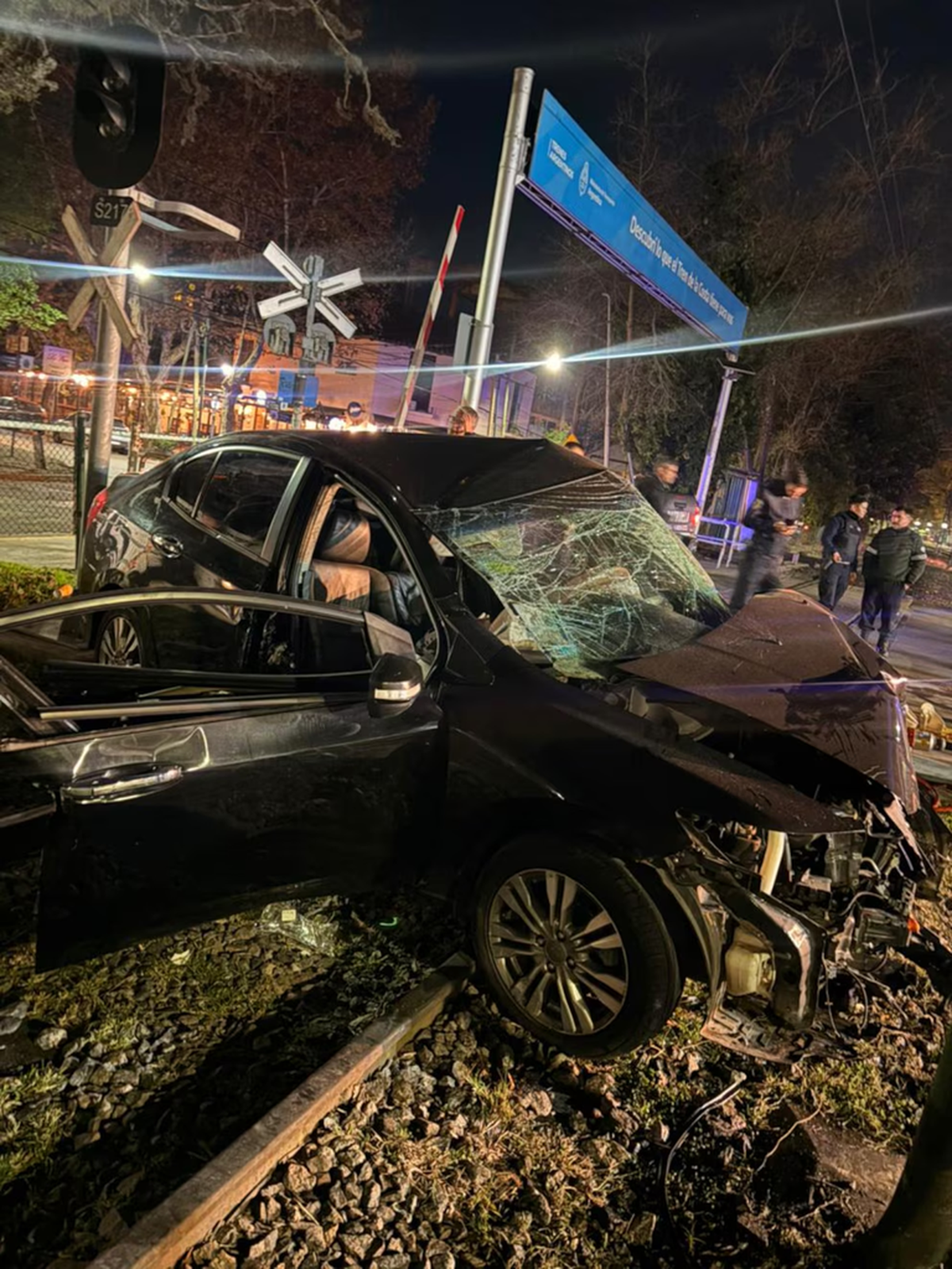 Cómo quedó el auto de Ernestina Pais tras el accidente. Cómo quedó el auto de Ernestina Pais tras el accidente.