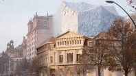 Render del futuro Museu Carmen Thyssen de Barcelona: la fachada histórica se preserva mientras el nuevo volumen posterior redefine el perfil del paseo de Gracia.