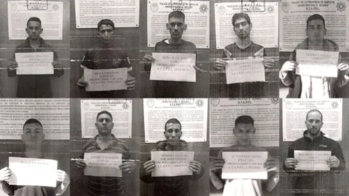 Los presos fugados de la Seccional 5.ª de Rosario fueron identificados como: Jonatan Miguel Ledesma, Juan José Miño, Walter Damián Meljem, Facundo Fabián Badaracco, Enrique Nahuel Gómez, Néstor Summer, Agustín Nelson Javier Medina, Cristian Alberto Meza, Roberto Carlos Machuca, David Jonatan Gutiérrez y Javier Emanuel Peralta. Los presos fugados de la Seccional 5.ª de Rosario fueron identificados como: Jonatan Miguel Ledesma, Juan José Miño, Walter Damián Meljem, Facundo Fabián Badaracco, Enrique Nahuel Gómez, Néstor Summer, Agustín Nelson Javier Medina, Cristian Alberto Meza, Roberto Carlos Machuca, David Jonatan Gutiérrez y Javier Emanuel Peralta. 