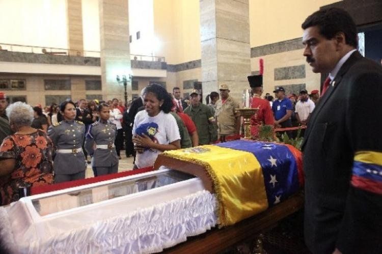 Maduro en el funeral de Hugo Chávez
