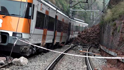 Tren accidentado en Cataluña, España