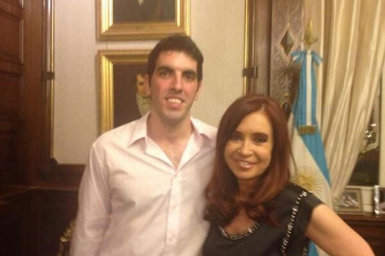 Cristina Fernández de Kirchner y Demian Martinez Naya. Foto Twitter.