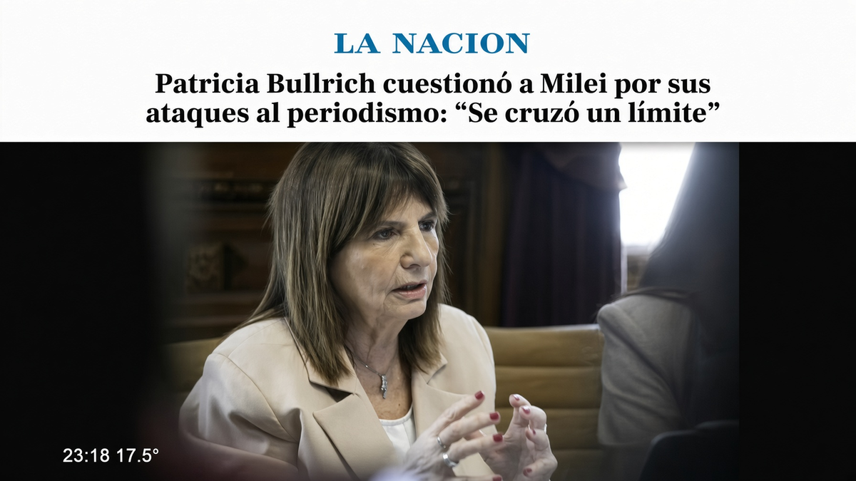 Javier Milei insult&oacute; a periodistas y habl&oacute; de quemarlos en una hoguera durante un acto de la Fundaci&oacute;n Faro. Sus declaraciones provocaron repudios y cr&iacute;ticas, incluso de Patricia Bullrich. Foto: Captura El Trece