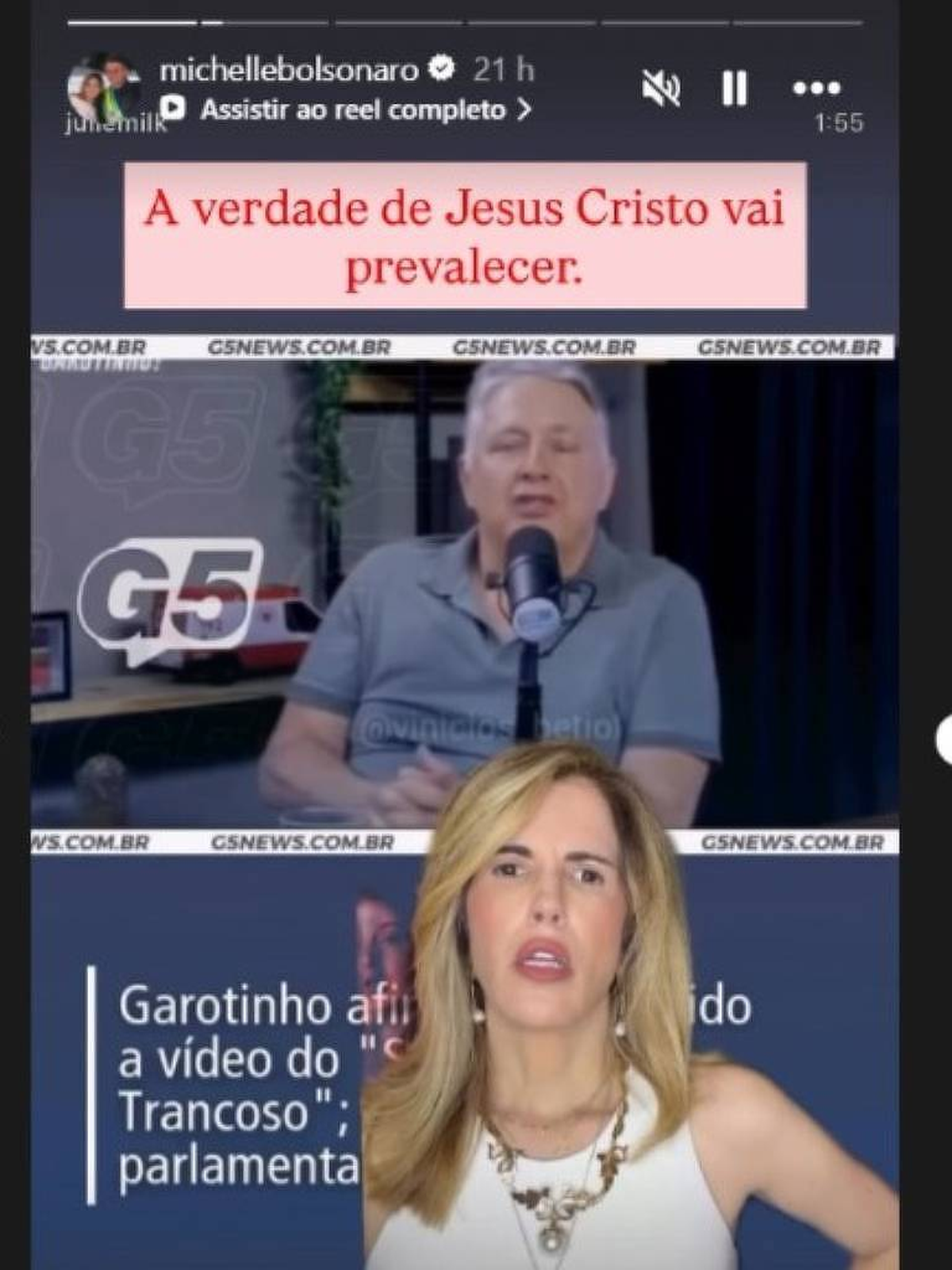 Posteo de Michelle Bolsonaro, la madrastra de Flávio y esposa de Jair Bolsonaro: "La verdad de Jesucristo va a prevalecer" Posteo de Michelle Bolsonaro, la madrastra de Flávio y esposa de Jair Bolsonaro: "La verdad de Jesucristo va a prevalecer"