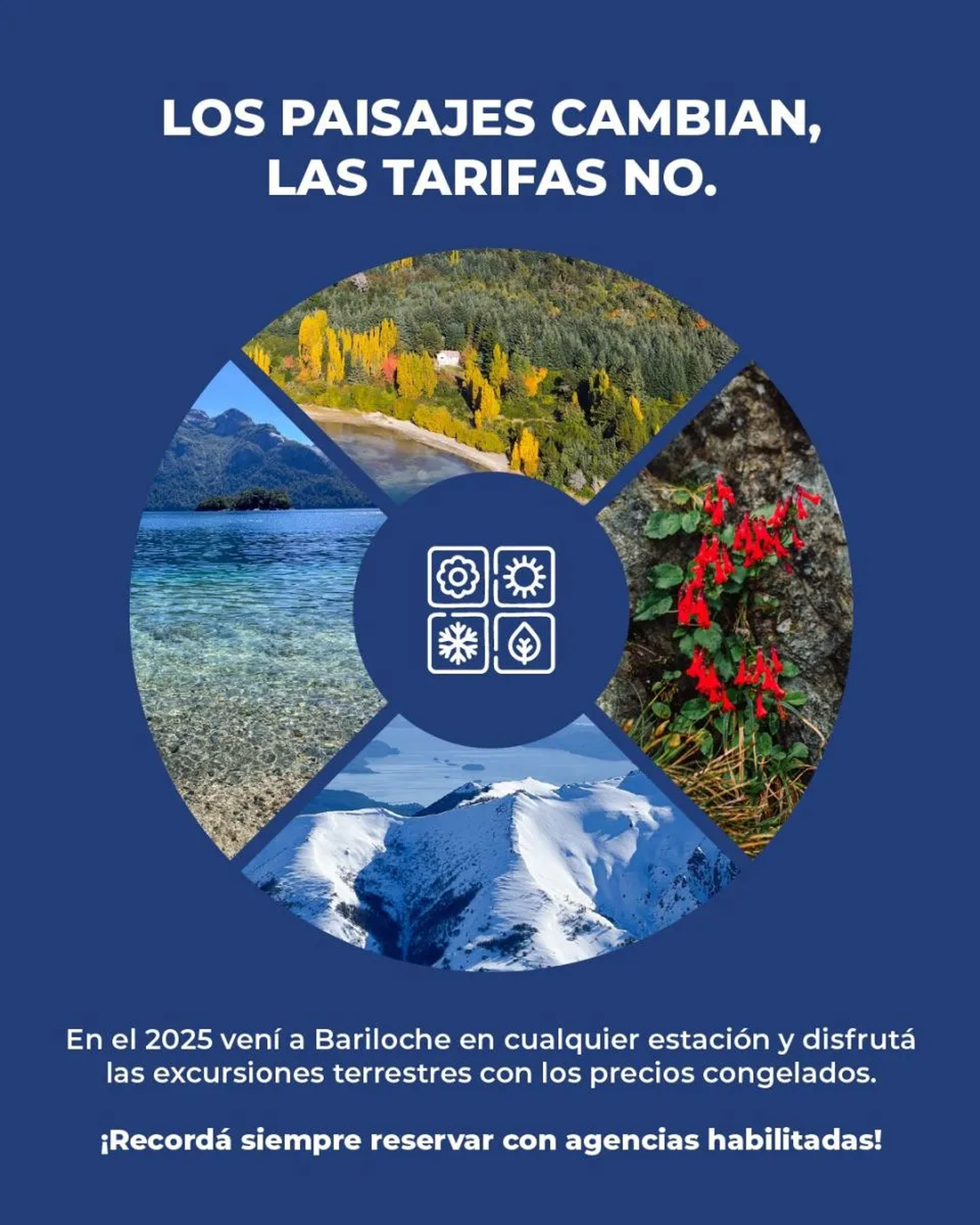 Bariloche y otros destinos de la Argentina no aumentarán precios en excursiones y servicios terrestres. Bariloche y otros destinos de la Argentina no aumentarán precios en excursiones y servicios terrestres.