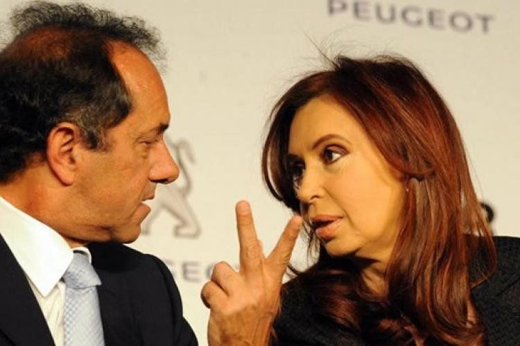 Cristina Fernández y Daniel Scioli.