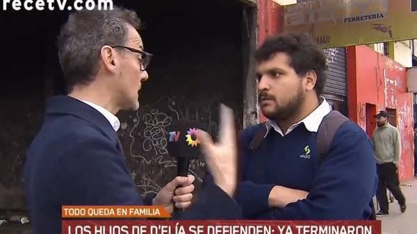 Uno de los hijos de DElía entrevistado por el noticiero de Canal 13