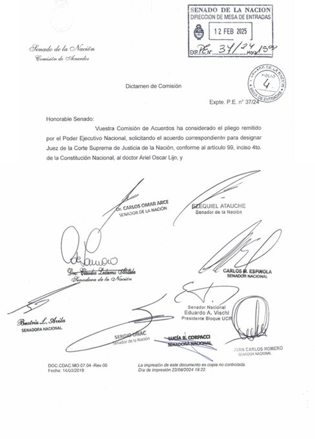 La nominación de Ariel Lijo consiguió dictamen de comisión en la càmara alta gracias a la firma de senadores del kirchnerismo La nominación de Ariel Lijo consiguió dictamen de comisión en la càmara alta gracias a la firma de senadores del kirchnerismo