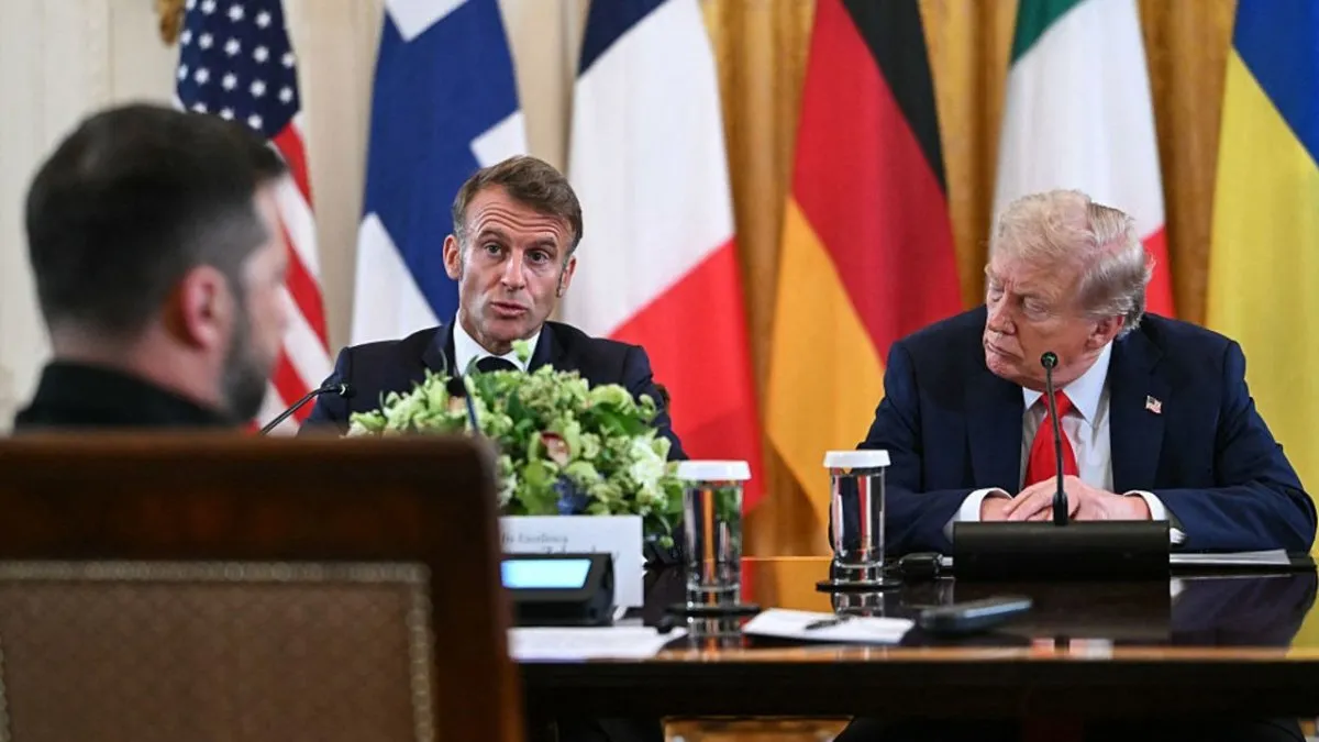 Macron y Trump con Zelensky en la Casa Blanca Macron y Trump con Zelensky en la Casa Blanca