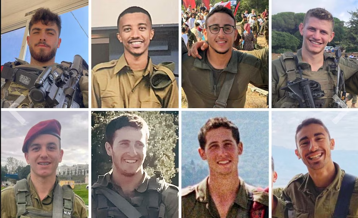 Los israelíes caídos en combate tienen menos de 23 años. En Israel, el Servicio Militar es obligatorio para ambos géneros y nadie puede desertar del Ejército. Los israelíes caídos en combate tienen menos de 23 años. En Israel, el Servicio Militar es obligatorio para ambos géneros y nadie puede desertar del Ejército.