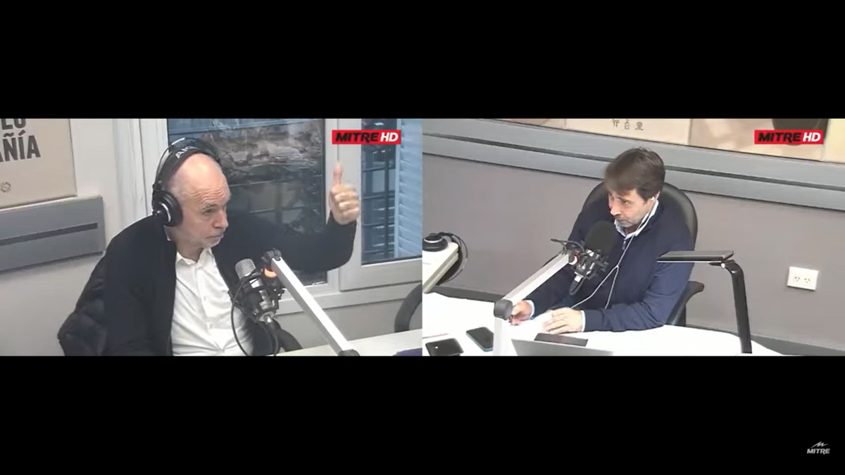El Jefe de Gobierno de la Ciudad, Horacio Rodríguez Larreta y el periodista Eduardo Feinmann.