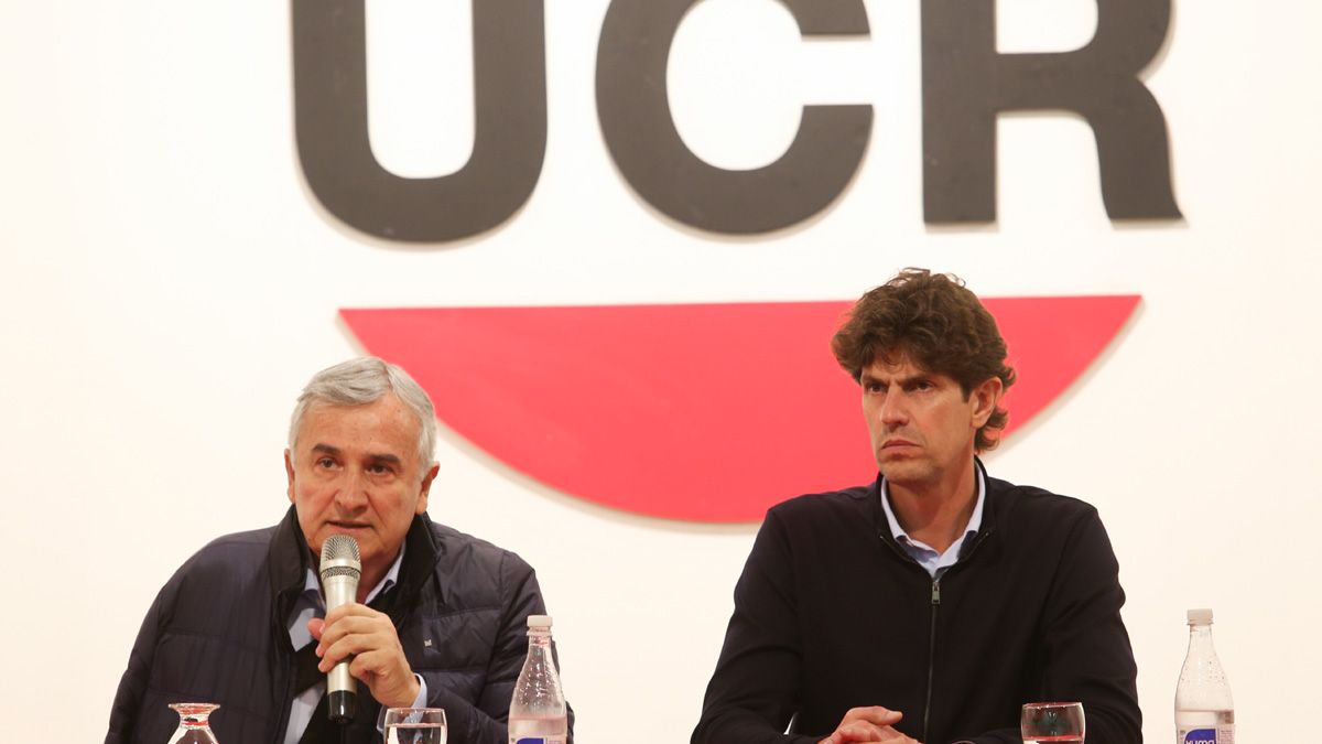Gerardo Morales y Martín Lousteau dieron una conferencia de prensa en la que cuestionaron duramente a Patricia Bullrich (Foto: NA). Gerardo Morales y Martín Lousteau dieron una conferencia de prensa en la que cuestionaron duramente a Patricia Bullrich (Foto: NA).