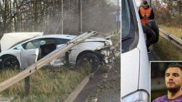 altText(‘Chiquito’ Romero chocó en Manchester y destruyó su Lamborghini de ₤170 mil)}