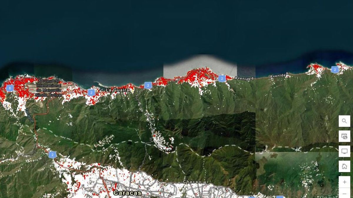 Los puntos rojos indican áreas con una probabilidad de daños superior al 75 por ciento. Imagen: Análisis de daños de datos de Copernicus Sentinel-1 realizado por Corey Scher y Jamon Van Den Hoek de la Universidad Estatal de Oregón . Datos de la huella de los edificios de la Fundación Overture Maps. Los puntos rojos indican áreas con una probabilidad de daños superior al 75 por ciento. Imagen: Análisis de daños de datos de Copernicus Sentinel-1 realizado por Corey Scher y Jamon Van Den Hoek de la Universidad Estatal de Oregón . Datos de la huella de los edificios de la Fundación Overture Maps.
