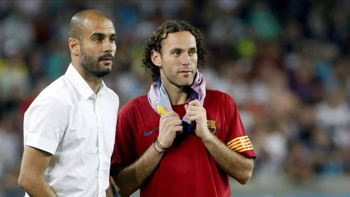 Pep Guardiola y Gabriel Milito.